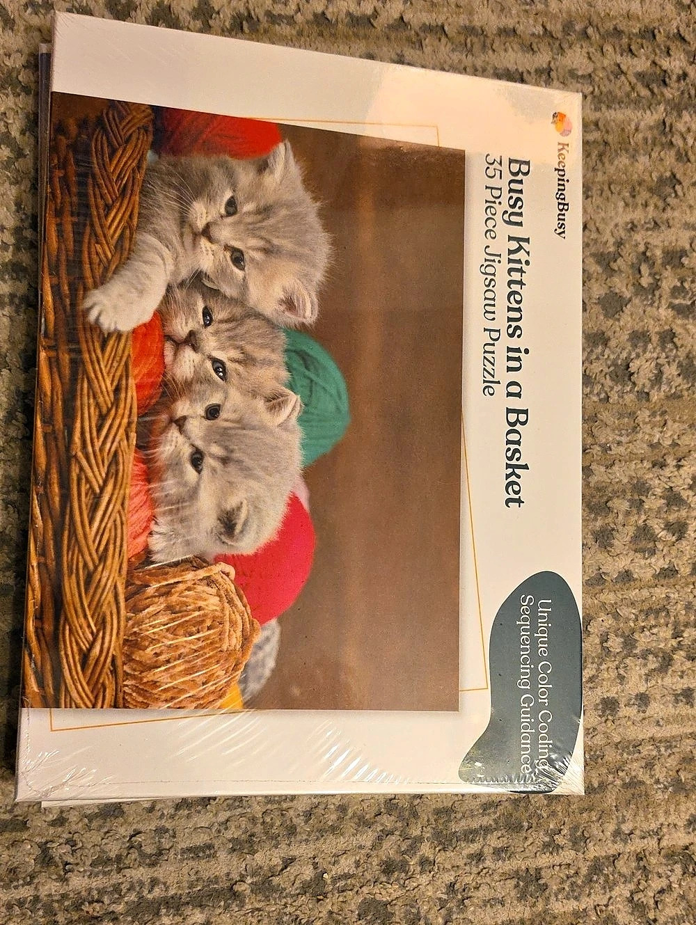 Keapings Busy Kittens in a Basket 35-Piece Jigsaw Puzzle NWT